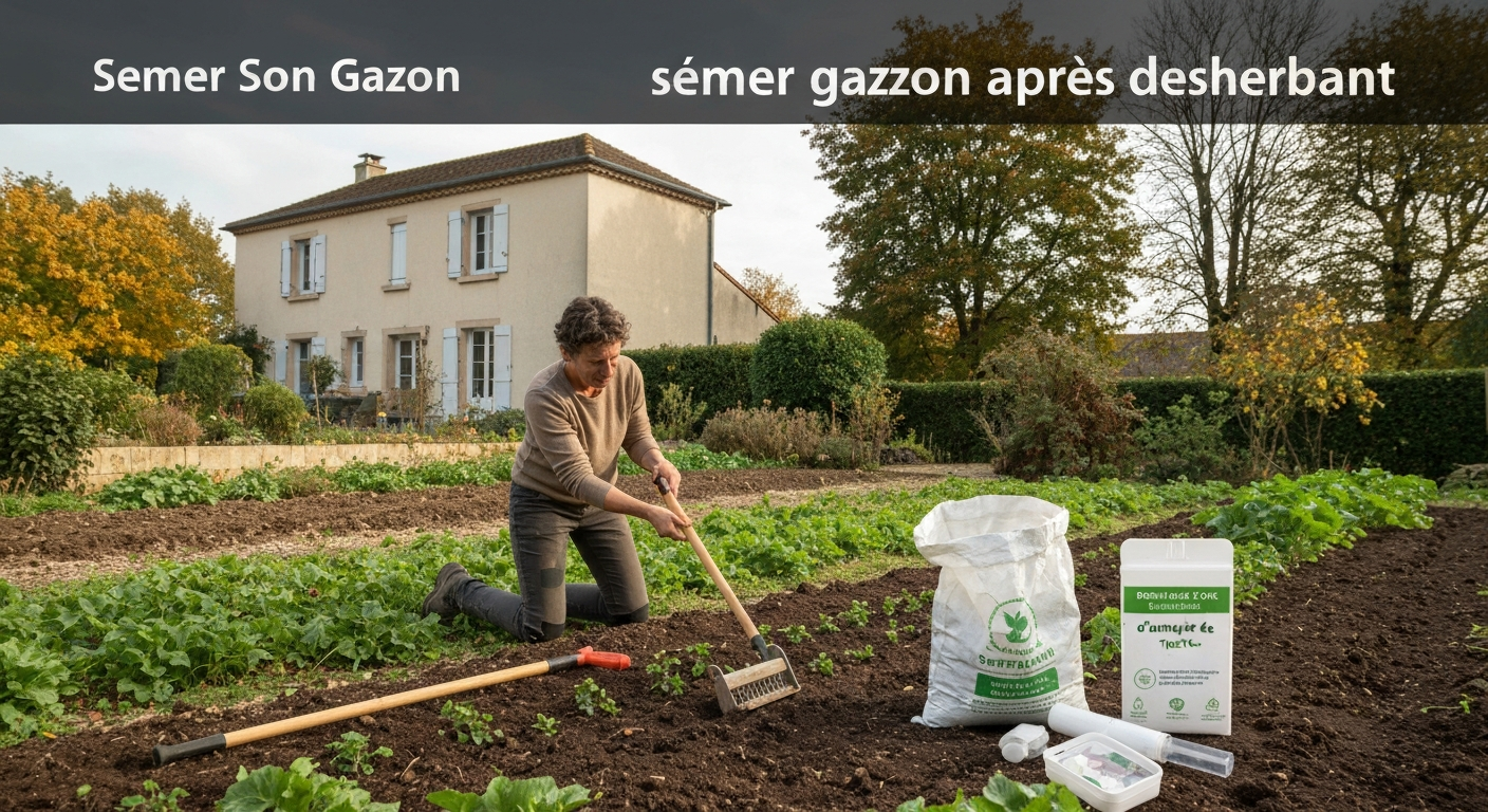Semer gazon après désherbant : délais, préparation, conseils
