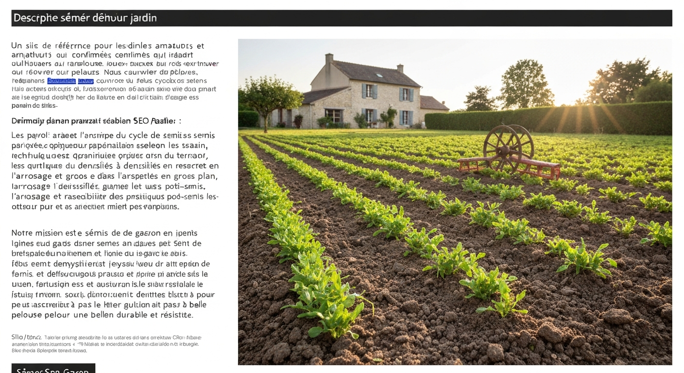 Semer gazon jardin : guide complet pour réussir sa pelouse