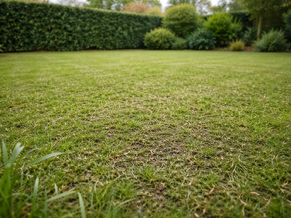 Pelouse fraîchement tondue et sol ramolli, prêt pour le sursemis au printemps ou à l’automne en France.
